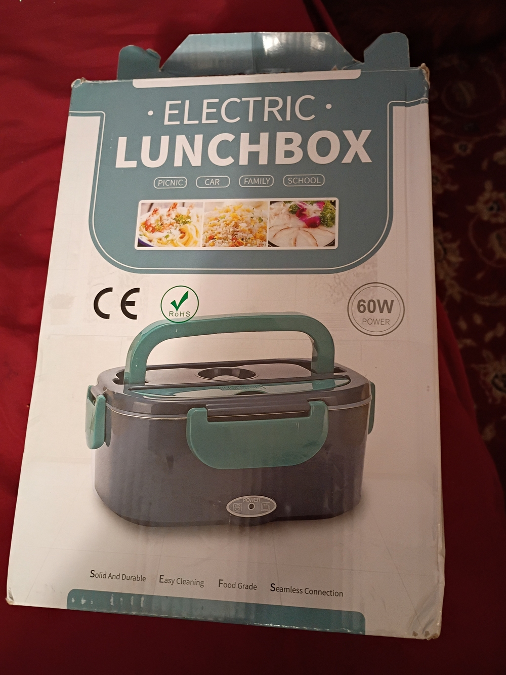 Brand New Electric Lunchbox - Teal & Gray Portable Food Warmer